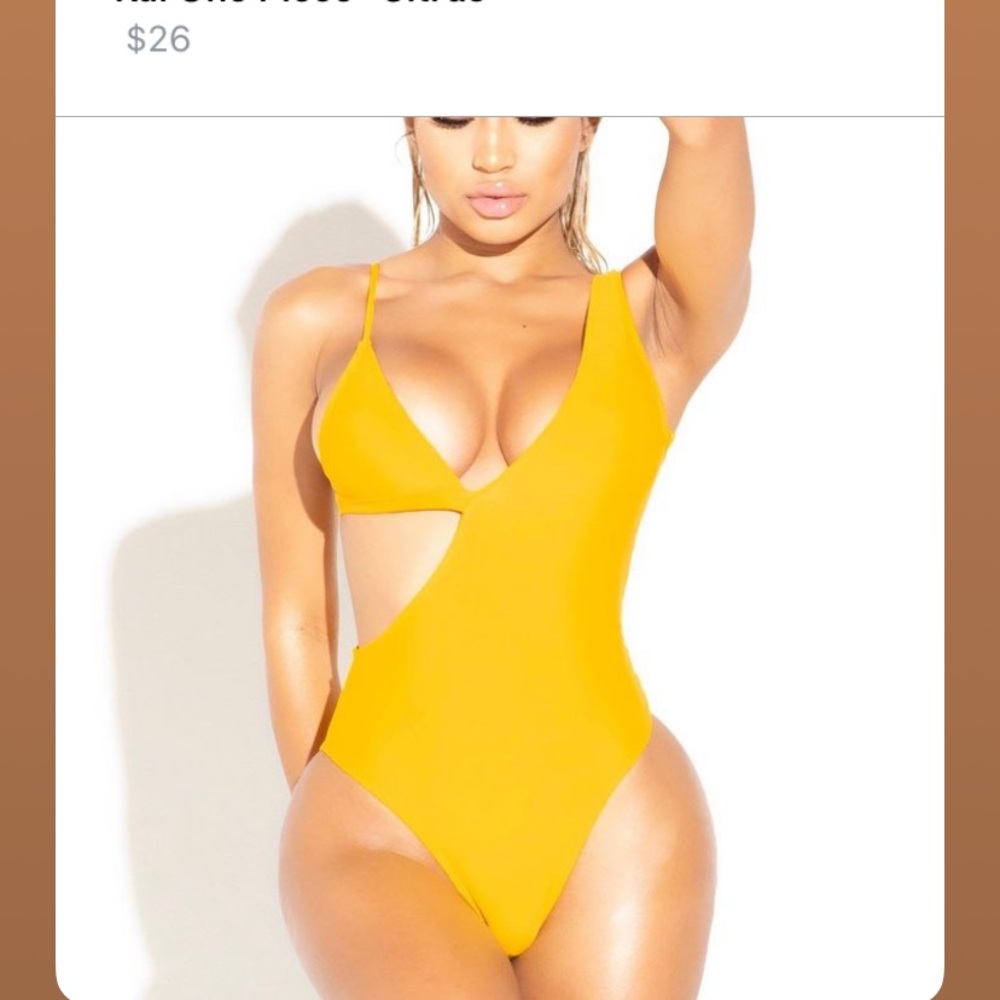 NWOT one piece yellow bathing suit